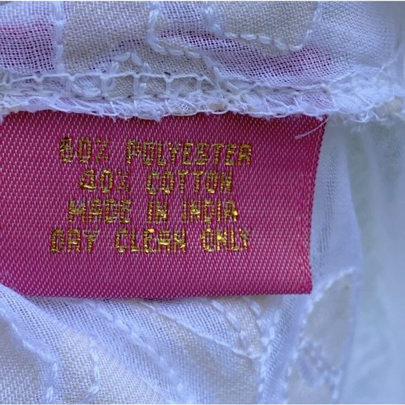 Betsey Johnson White Lace Floral Sheer Kimono Cover Up Tie Front Size S/M - Picture 4 of 11